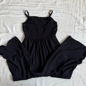 Old Navy Black Sleeveless Cami Romper Pants Jumpsuit Black Wide Leg Summer M